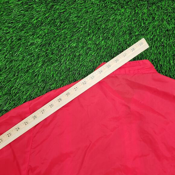 Vintage 80s Hippie MOD Zip Windbreaker Jacket L/XL 23x26 Red - Picture 4 of 13